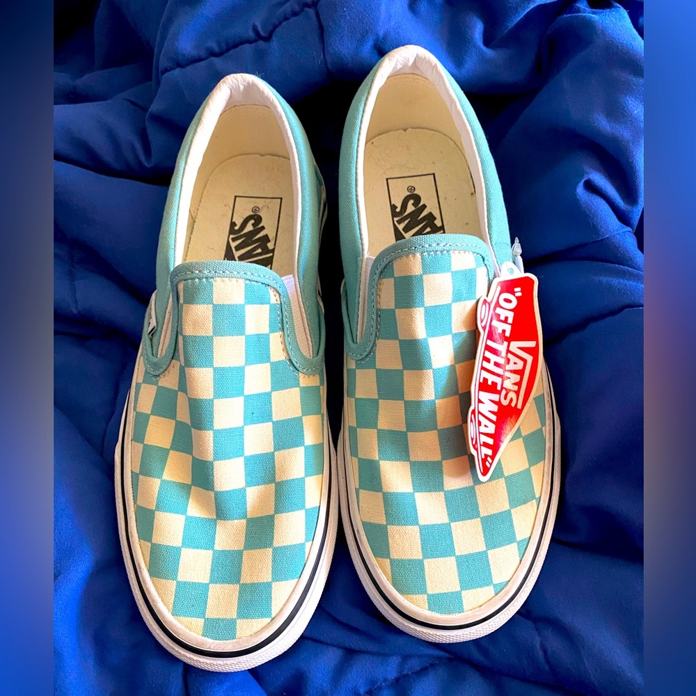Light blue checked Vans. NWT…. No box.